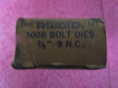 New RIDGID 500B 48495 RH 7/8&Prime;-9 UNC HS Bolt Dies Set RIGHT HAND