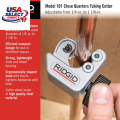 Close Quarters Tubing Cutter 1/4&Prime; to 1-1/8&Prime; Capacity