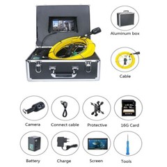7&Prime; DVR Sewer Pipeline Industrial Endoscope Pipe Inspection Video Dual Camera 30M