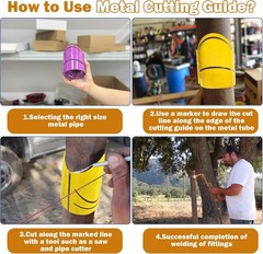 Metal Pipe Cutting Guide Kit 3-1/2 in & 4-1/2 In, Pipe Saddle Template Cutting G