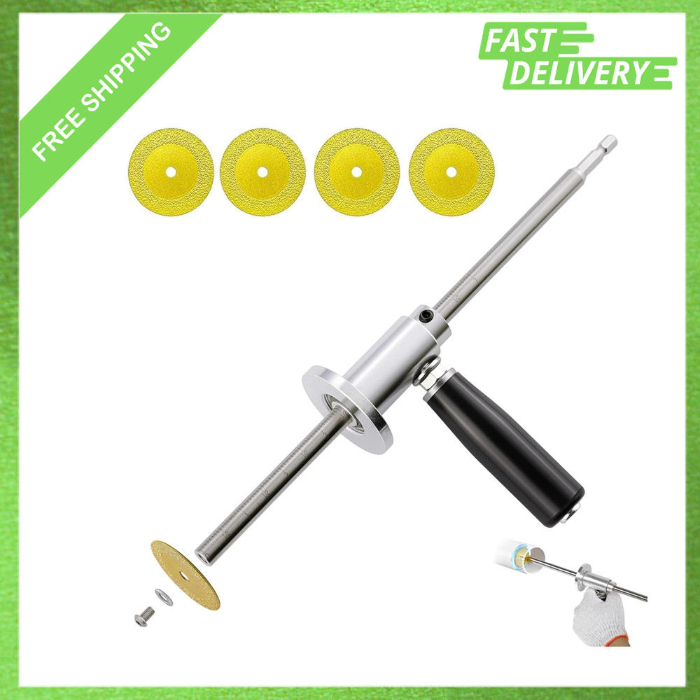 Inside Pipe Cutter for PVC Pipe, 4 Diamond Grit Wheels, 7 Inch Adjustable Depth