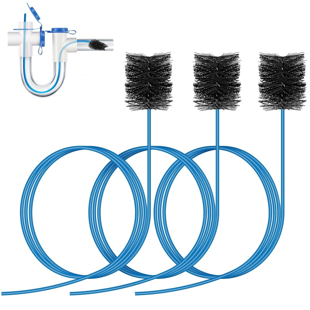 Gulfmew 3 Pcs Condensate Trap Flexible Drain Brush, 48 Inch AC 48 Inch, Blue