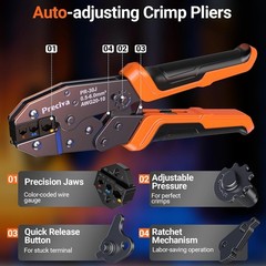 Insulated Crimping Tool Set with Storage Case, Ratcheting Wire Crimper Kit with
