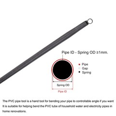 Spring Tube Bender Steel 1000mm/39.37 Inch Long for 16mm 0.63 Inch PVC Pipe