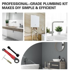 6-Piece Plumbing Tool Set &ndash; Angle Stop Wrench, Compression Sleeve Puller, Sandpa