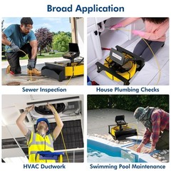 Advanced 164ft Drain Inspection Camera with 6 LED Lights & Meter Counter