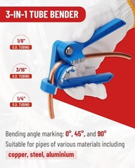 25 ft 3/16in Copper Coated Brake Line Flaring Tool Kit, Includes 3-in-1 Tube Ben