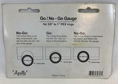 Apollo Go / No &ndash; Go Pex Water Line Sizing Plumbing Tool 3/8&rdquo; &ndash; 1&rdquo; 69PTKGONO