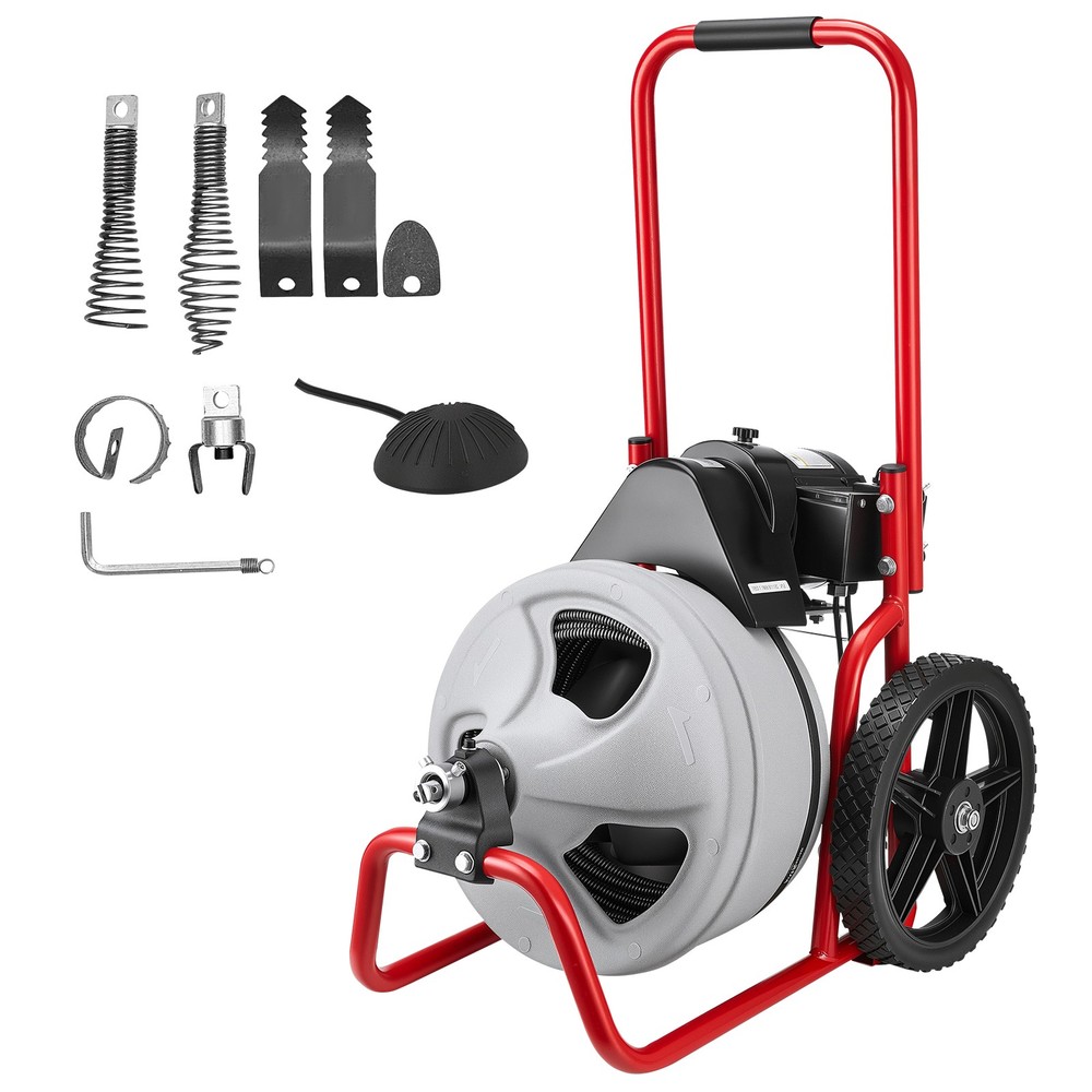 Uimoso 75 FT x 3/8 Inch Manual Sewer Snake Drain Cleaning Machine