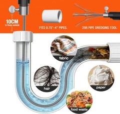 25ft Drain Auger Heavy Duty, Professional Plumbing Snake with Drill Adapter, Man