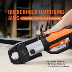 Uimoso 18V Electric Pipe Crimping Tool, 32KN Force, Fits 1/2&Prime; to 2&Prime; Copper Pipes