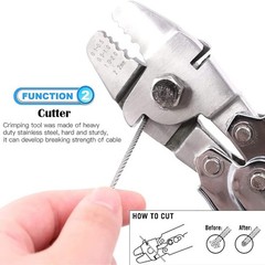 Stainless Steel Wire Cable Crimping Tool Kit, Cutter &Crimper Plier, 100FT 304 W