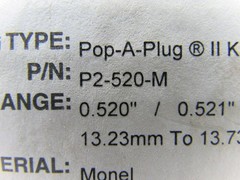 Curtis Wright P2-520-M Pop-A-Plug Heat Exchanger Tube Plugging System