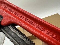 RIDGID 24&Prime; Straight Pipe Wrench Heavy Duty The Ridge Tool Co Made-in-USA Vintage