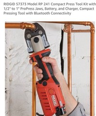 RIDGID RP241 12V Propress Press Tool w/ 4 Copper Jaws, 2 Batteries & Charger