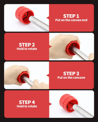 4 PCS 4 in 1 Copper Tubing Brush and Reamer, 1/2 in and 3/4 in Copper Pipe Clean