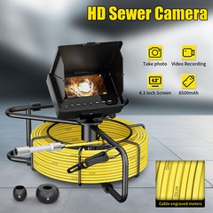 30m Sewer Pipe Inspection Camera Drain Sewer Industrial Camera 4.3&Prime; 16GB Monitor