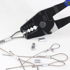 Hand Swager Crimper Tool, 24 Inch Wire Rope Cutting and Crimping Tool, Heavy Dut