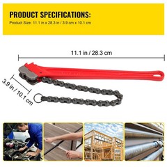 Heavy Duty Chain Wrench, 36 Inch Pipe Tool, 4.5 to 7.5 Inch Capacity