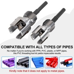 Muaoush 2PCS PVC Pipe Threader Kit &ndash; Dual-Function 3.9 x 1.9 x 1.23 inches