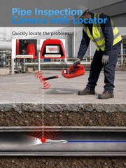 66FT Self-Leveling Sewer Camera Locator 10&Prime; IPS DVR 512Hz IP68 Drain Camera