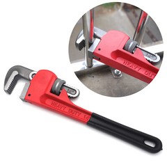 14in Cast Iron Straight Pipe Wrench Heavy Duty Adjustable Spanner Dipped Handle
