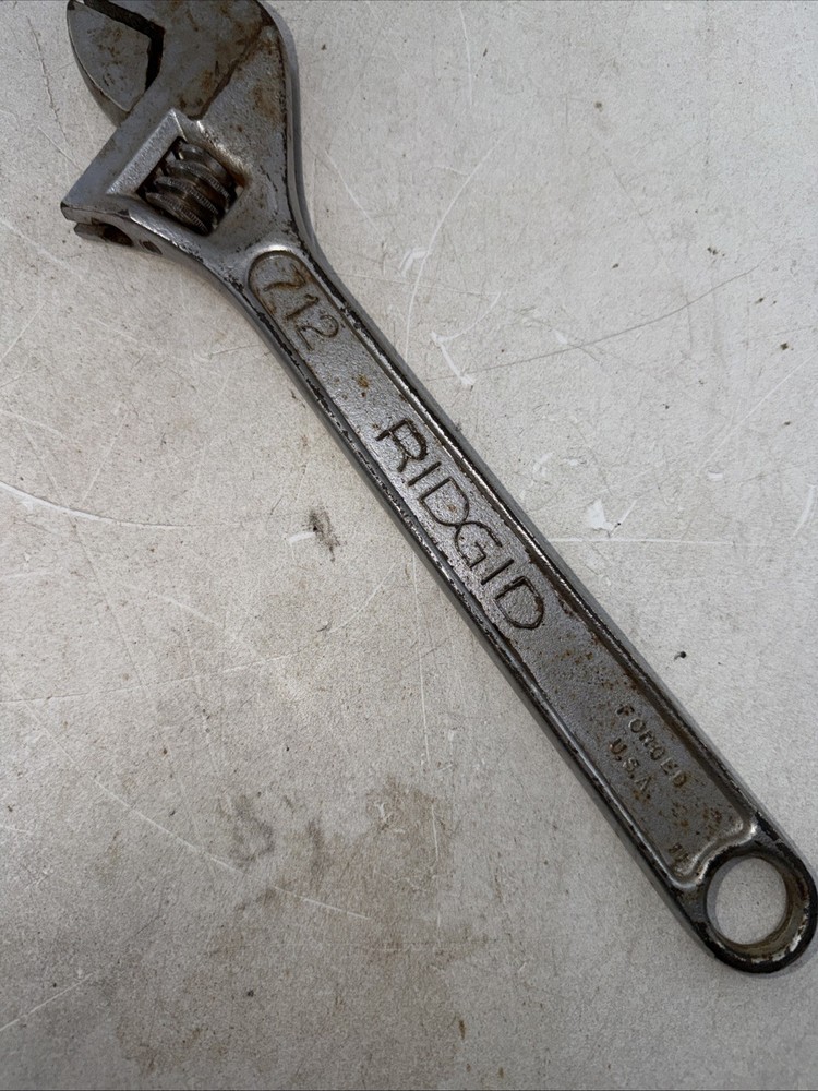 Ridgid Crescent Wrench 12&rdquo; Adjustable #712 The Ridge Tool Co. Elyria, Ohio USA