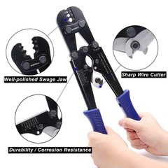 Yangoutool Wire Rope Cutting and Crimping Tool Sheet Metal Crimper Blue