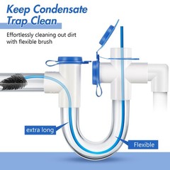 Gulfmew 3 Pcs Condensate Trap Flexible Drain Brush, 48 Inch AC 48 Inch, Blue