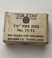 Set of 4 Toledo No. 11-12 1-1/4in Pipe Threading Dies