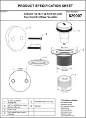 Artiwell Tip-Toe Tub Trim Set with 3.23&rdquo;x3.23&rdquo;x2.2&rdquo;, Brushed Nickel