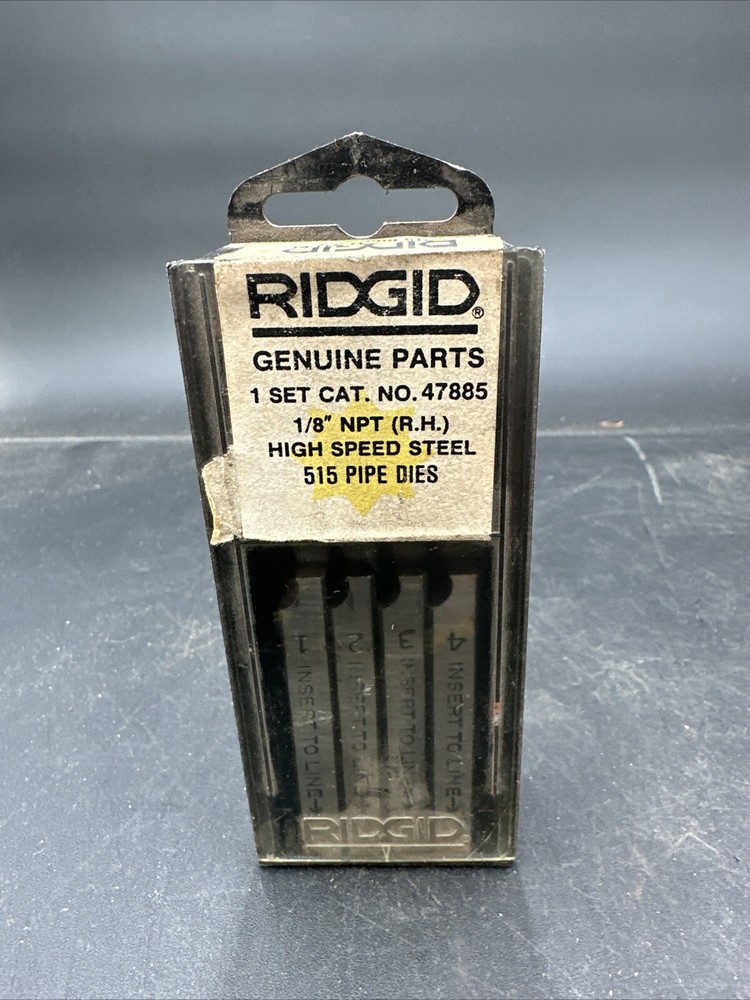 Genuine RIDGID 47885 1/8&Prime; NPT RH High Speed Steel 515 Pipe Die Set