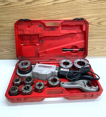 Rothenberger Supersonic 2000 Pipe Threader Electric w/ 8 Dies Ridgid &Hard Case