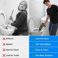 AMPFORCE &zwnj;Electric Toilet Plunger for Bathroom, High-Pressure Air Ink Black
