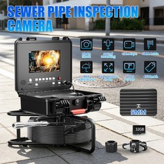 50m Pipe Inspection Camera Drain Sewer Camera 512HZ Self-leveling Meter Counter