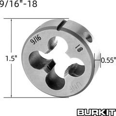 Burkit 9/16&Prime;-18 UNF Tap and Die Set, 9/16 x 18 UNF Machine Thread Tap and Rou&hellip;