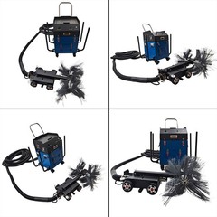 250-800mm Pipe Inspection & Cleaning Robot w/ Remote, 1080P Cam*2, 30&deg; Climb