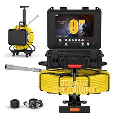 30m Sewer Pipe Inspection Camera w/ 512hz Self Leveling 9&Prime; Monitor Meter Counter