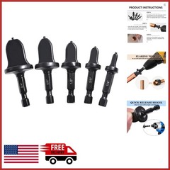 5 Piece Flaring Tool Set for HVAC Swaging Drill Bits Soft Tubing Repair