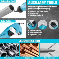 Tube Bender Set Aluminum Alloy 1/4-7/8 inch Pipe Bending and Cutting Tools