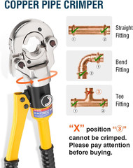 Hydraulic Pipe Crimping Tools Copper Tube Fittings With Dies Jaw 1/2&Prime; 3/4&Prime; 1&Prime;