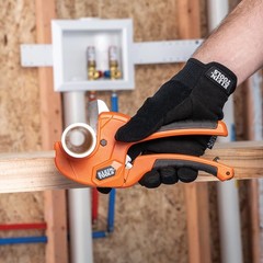 Klein Tools 50063 Ratcheting PVC Pipe Cutter, Cuts 1-1/4-Inch I.D. PVC,&hellip;