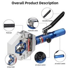 Nuiu FS-7842A Hydraulic Hose Crimper Kit &ndash; 8T 17 inches x 12.6 inches, Blue