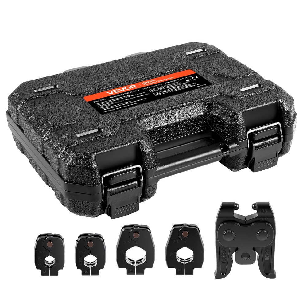 VEVOR 5PCS ProPress Pressing Kit 4PCS Press Rings 1/2&Prime; to 1-1/4&Prime; & R8 Actuator