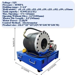 12V 1/4-2&Prime; Car Portable Electric Hydraulic Hose Crimping Machine with 10 Dies
