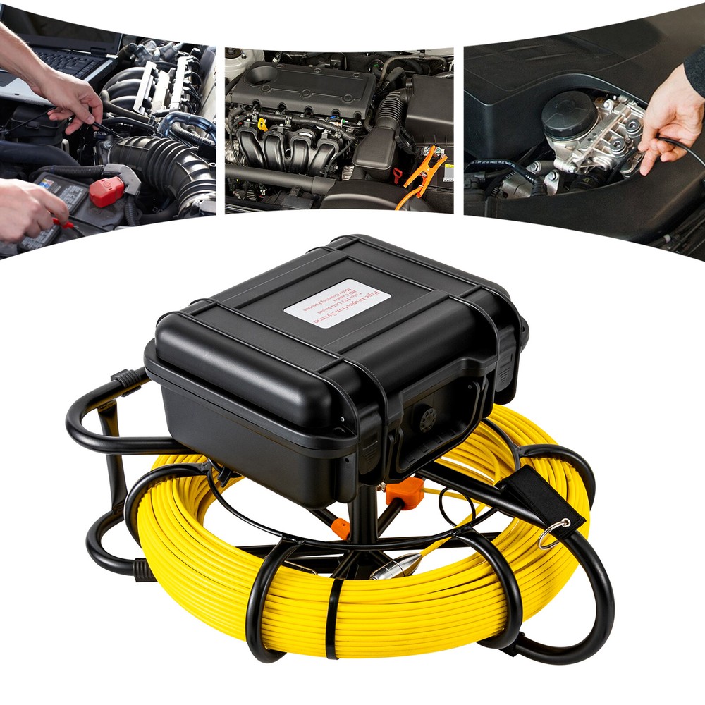 Drain Sewer Camera Pipe Inspection Camera System 60m / 200ft Cable W/9&rdquo; Monitor
