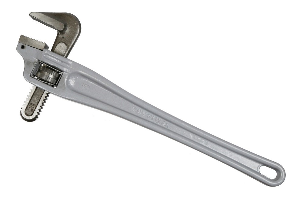 18&Prime; Large Offset Aluminum Pipe Wrench 18 inch Long Handle Plumbers Tool