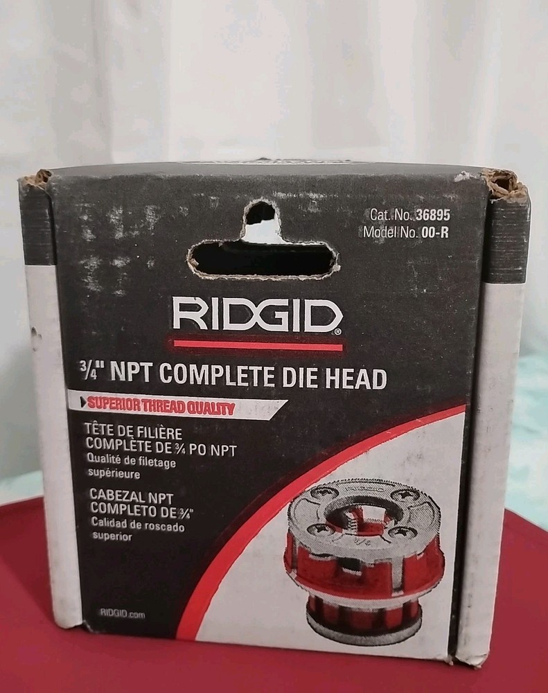 RIDGID 3/4&prime; NPT Complete Die Head Model No. 00-R Cat No. 36895 New in Box New