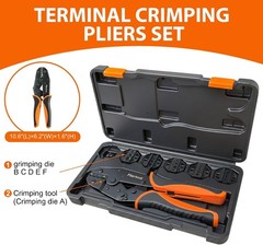 6-Piece Crimping Tool Set, Ratcheting Wire Crimper for Insulated, Heat Shrink Us