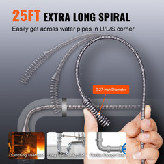 12V Electric Drain Auger, 2.0Ah Battery and Charger Included